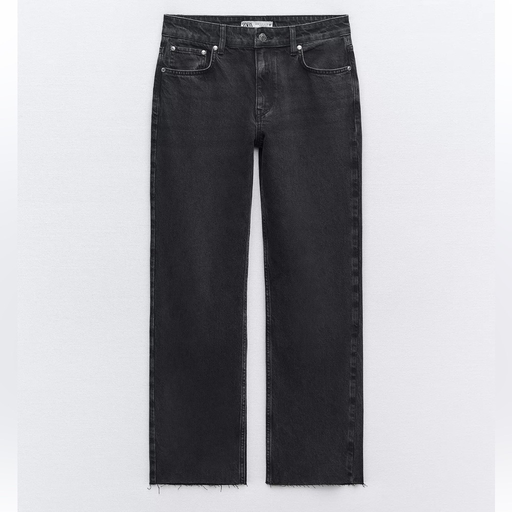 Zara Black Ankle straight mid rise 1975 ankle jeans